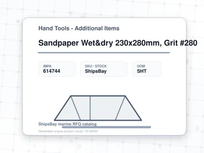 Sandpaper Wet&dry 230x280mm, Grit #280 - Hand Tools - Additional Items - IMPA 614744 - UOM SHT