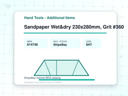 Sandpaper Wet&dry 230x280mm, Grit #360 - Hand Tools - Additional Items - IMPA 614746 - UOM SHT