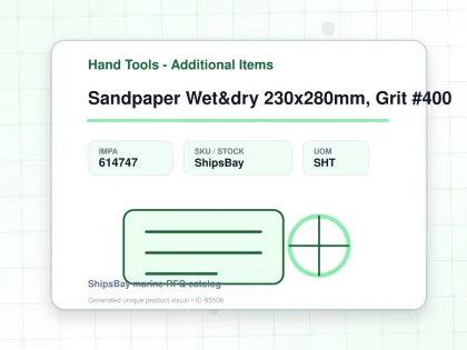 Sandpaper Wet&dry 230x280mm, Grit #400 - Hand Tools - Additional Items - IMPA 614747 - UOM SHT