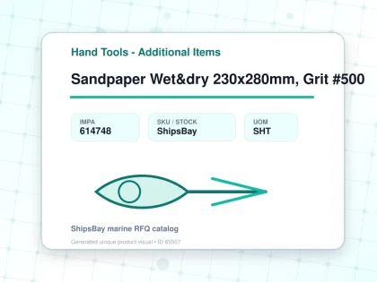 Sandpaper Wet&dry 230x280mm, Grit #500 - Hand Tools - Additional Items - IMPA 614748 - UOM SHT