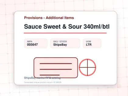 Sauce Sweet & Sour 340ml/btl - Provisions - Additional Items - IMPA 005647 - UOM LTR