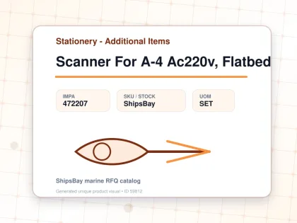 Scanner For A-4 Ac220v, Flatbed - Stationery - Additional Items - IMPA 472207 - UOM SET