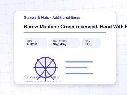 Screw Machine Cross-recessed, Head With Further Detail - Screws & Nuts - Additional Items - IMPA 694201 - UOM PCS