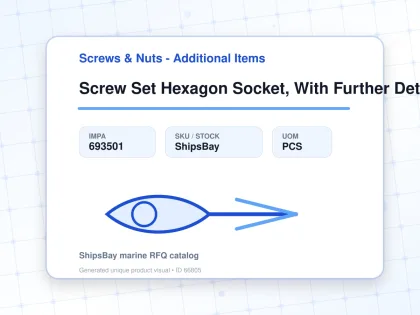 Screw Set Hexagon Socket, With Further Detail - Screws & Nuts - Additional Items - IMPA 693501 - UOM PCS