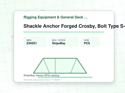 Shackle Anchor Forged Crosby, Bolt Type S-2130 Black 1-1/8" - Rigging Equipment & General Deck Items - Additional Items - IMPA 234251 - UOM PCS