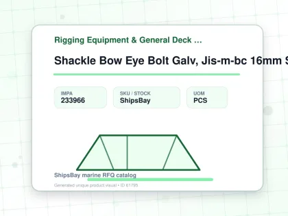 Shackle Bow Eye Bolt Galv, Jis-m-bc 16mm Swl 1.6ton - Rigging Equipment & General Deck Items - Additional Items - IMPA 233966 - UOM PCS