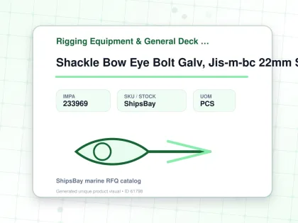 Shackle Bow Eye Bolt Galv, Jis-m-bc 22mm Swl 3.15ton - Rigging Equipment & General Deck Items - Additional Items - IMPA 233969 - UOM PCS
