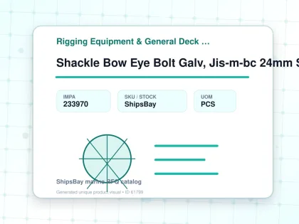 Shackle Bow Eye Bolt Galv, Jis-m-bc 24mm Swl 3.6ton - Rigging Equipment & General Deck Items - Additional Items - IMPA 233970 - UOM PCS