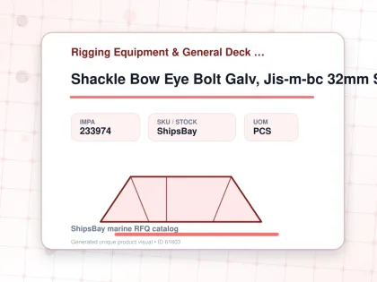 Shackle Bow Eye Bolt Galv, Jis-m-bc 32mm Swl 6.3ton - Rigging Equipment & General Deck Items - Additional Items - IMPA 233974 - UOM PCS