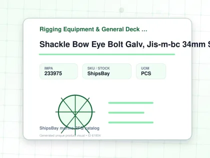 Shackle Bow Eye Bolt Galv, Jis-m-bc 34mm Swl 7.0ton - Rigging Equipment & General Deck Items - Additional Items - IMPA 233975 - UOM PCS