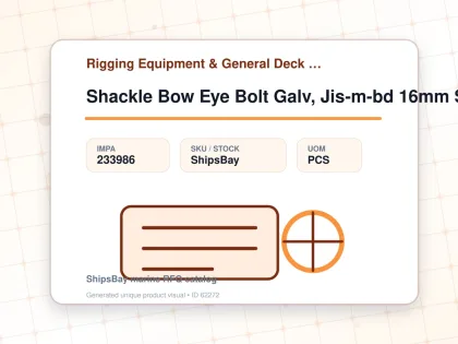 Shackle Bow Eye Bolt Galv, Jis-m-bd 16mm Swl 1.2ton - Rigging Equipment & General Deck Items - Additional Items - IMPA 233986 - UOM PCS