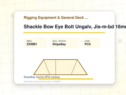 Shackle Bow Eye Bolt Ungalv, Jis-m-bd 16mm Swl 1.2ton - Rigging Equipment & General Deck Items - Additional Items - IMPA 233981 - UOM PCS