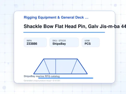 Shackle Bow Flat Head Pin, Galv Jis-m-ba 44mm Swl 12.5ton - Rigging Equipment & General Deck Items - Additional Items - IMPA 233886 - UOM PCS