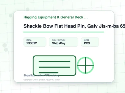 Shackle Bow Flat Head Pin, Galv Jis-m-ba 65mm Swl 25ton - Rigging Equipment & General Deck Items - Additional Items - IMPA 233892 - UOM PCS