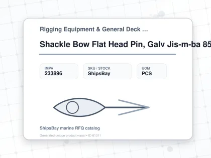 Shackle Bow Flat Head Pin, Galv Jis-m-ba 85mm Swl 45ton - Rigging Equipment & General Deck Items - Additional Items - IMPA 233896 - UOM PCS