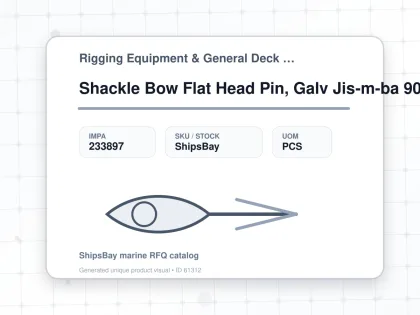 Shackle Bow Flat Head Pin, Galv Jis-m-ba 90mm Swl 50ton - Rigging Equipment & General Deck Items - Additional Items - IMPA 233897 - UOM PCS