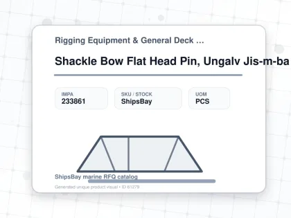 Shackle Bow Flat Head Pin, Ungalv Jis-m-ba 34mm Swl 7ton - Rigging Equipment & General Deck Items - Additional Items - IMPA 233861 - UOM PCS