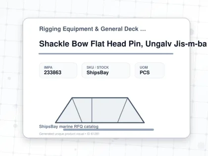 Shackle Bow Flat Head Pin, Ungalv Jis-m-ba 38mm Swl 9ton - Rigging Equipment & General Deck Items - Additional Items - IMPA 233863 - UOM PCS