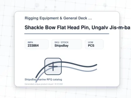 Shackle Bow Flat Head Pin, Ungalv Jis-m-ba 40mm Swl 10ton - Rigging Equipment & General Deck Items - Additional Items - IMPA 233864 - UOM PCS