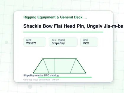 Shackle Bow Flat Head Pin, Ungalv Jis-m-ba 60mm Swl 20ton - Rigging Equipment & General Deck Items - Additional Items - IMPA 233871 - UOM PCS