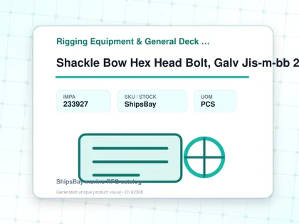Shackle Bow Hex Head Bolt, Galv Jis-m-bb 22mm Swl 3.15ton - Rigging Equipment & General Deck Items - Additional Items - IMPA 233927 - UOM PCS
