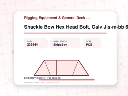 Shackle Bow Hex Head Bolt, Galv Jis-m-bb 65mm Swl 25ton - Rigging Equipment & General Deck Items - Additional Items - IMPA 233944 - UOM PCS