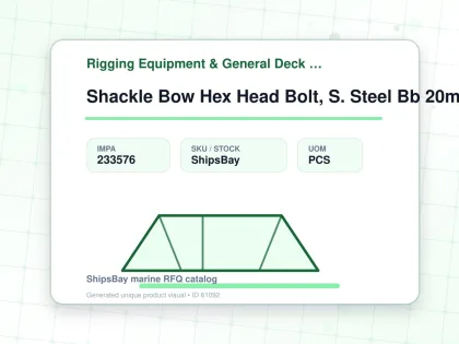 Shackle Bow Hex Head Bolt, S. Steel Bb 20mm Swl 2.5ton - Rigging Equipment & General Deck Items - Additional Items - IMPA 233576 - UOM PCS