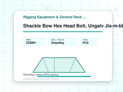 Shackle Bow Hex Head Bolt, Ungalv Jis-m-bb 20mm Swl 2.5t - Rigging Equipment & General Deck Items - Additional Items - IMPA 233901 - UOM PCS