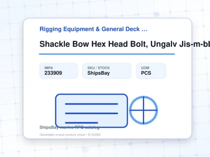 Shackle Bow Hex Head Bolt, Ungalv Jis-m-bb 36mm Swl 8ton - Rigging Equipment & General Deck Items - Additional Items - IMPA 233909 - UOM PCS