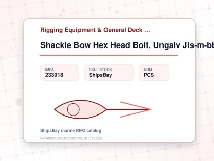 Shackle Bow Hex Head Bolt, Ungalv Jis-m-bb 60mm Swl 20ton - Rigging Equipment & General Deck Items - Additional Items - IMPA 233918 - UOM PCS