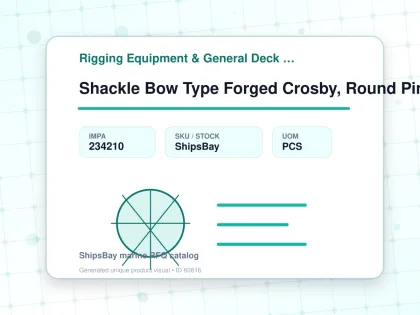 Shackle Bow Type Forged Crosby, Round Pin G-213 Galv 1-1/8" - Rigging Equipment & General Deck Items - Additional Items - IMPA 234210 - UOM PCS