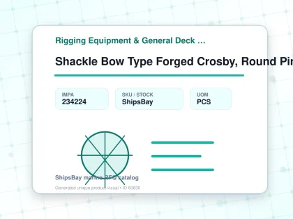 Shackle Bow Type Forged Crosby, Round Pin S-213 Black 1" - Rigging Equipment & General Deck Items - Additional Items - IMPA 234224 - UOM PCS