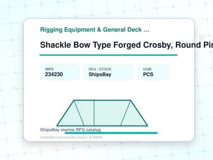 Shackle Bow Type Forged Crosby, Round Pin S-213 Black 2" - Rigging Equipment & General Deck Items - Additional Items - IMPA 234230 - UOM PCS
