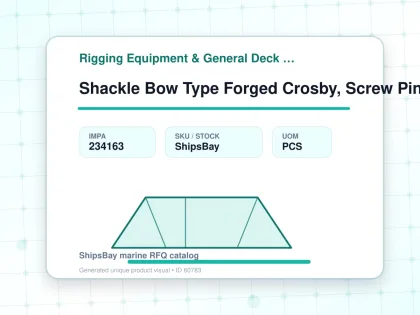 Shackle Bow Type Forged Crosby, Screw Pin G-209 Galv 5/16" - Rigging Equipment & General Deck Items - Additional Items - IMPA 234163 - UOM PCS