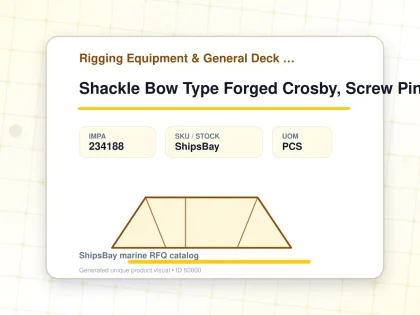 Shackle Bow Type Forged Crosby, Screw Pin S-209 Black 1-3/8" - Rigging Equipment & General Deck Items - Additional Items - IMPA 234188 - UOM PCS