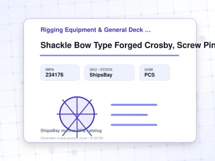 Shackle Bow Type Forged Crosby, Screw Pin S-209 Black 3/16" - Rigging Equipment & General Deck Items - Additional Items - IMPA 234176 - UOM PCS
