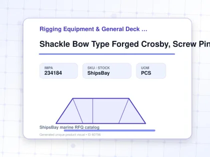 Shackle Bow Type Forged Crosby, Screw Pin S-209 Black 7/8" - Rigging Equipment & General Deck Items - Additional Items - IMPA 234184 - UOM PCS