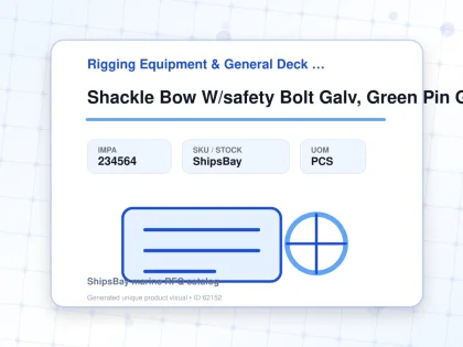 Shackle Bow W/safety Bolt Galv, Green Pin G-4163 11mm 1.5ton - Rigging Equipment & General Deck Items - Additional Items - IMPA 234564 - UOM PCS