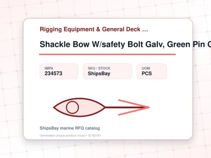 Shackle Bow W/safety Bolt Galv, Green Pin G-4163 38mm 17ton - Rigging Equipment & General Deck Items - Additional Items - IMPA 234573 - UOM PCS