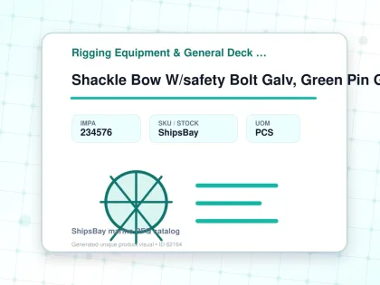 Shackle Bow W/safety Bolt Galv, Green Pin G-4163 57mm 42.5ton - Rigging Equipment & General Deck Items - Additional Items - IMPA 234576 - UOM PCS