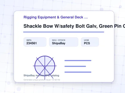 Shackle Bow W/safety Bolt Galv, Green Pin G-4163 7mm 0.5ton - Rigging Equipment & General Deck Items - Additional Items - IMPA 234561 - UOM PCS