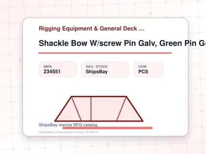 Shackle Bow W/screw Pin Galv, Green Pin G-4161 28mm 9.5ton - Rigging Equipment & General Deck Items - Additional Items - IMPA 234551 - UOM PCS