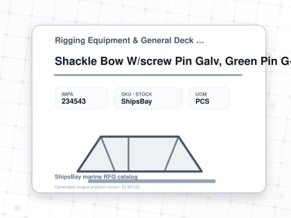 Shackle Bow W/screw Pin Galv, Green Pin G-4161 9mm 0.75ton - Rigging Equipment & General Deck Items - Additional Items - IMPA 234543 - UOM PCS
