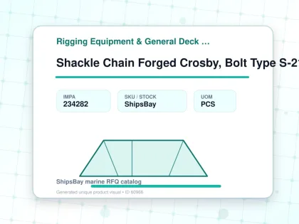 Shackle Chain Forged Crosby, Bolt Type S-2150 Black 1-1/4" - Rigging Equipment & General Deck Items - Additional Items - IMPA 234282 - UOM PCS