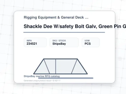Shackle Dee W/safety Bolt Galv, Green Pin G-4153 13mm 2ton - Rigging Equipment & General Deck Items - Additional Items - IMPA 234521 - UOM PCS