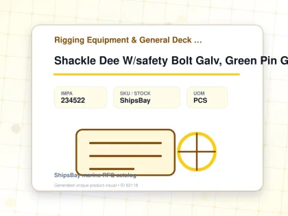 Shackle Dee W/safety Bolt Galv, Green Pin G-4153 16mm 3.25ton - Rigging Equipment & General Deck Items - Additional Items - IMPA 234522 - UOM PCS