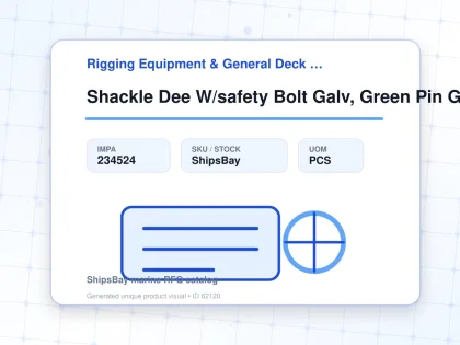 Shackle Dee W/safety Bolt Galv, Green Pin G-4153 22mm 6.5ton - Rigging Equipment & General Deck Items - Additional Items - IMPA 234524 - UOM PCS