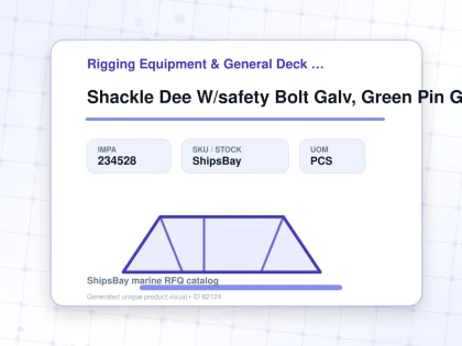 Shackle Dee W/safety Bolt Galv, Green Pin G-4153 35mm 13.5ton - Rigging Equipment & General Deck Items - Additional Items - IMPA 234528 - UOM PCS