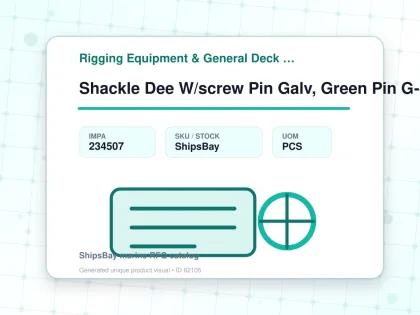 Shackle Dee W/screw Pin Galv, Green Pin G-4151 16mm 3.25ton - Rigging Equipment & General Deck Items - Additional Items - IMPA 234507 - UOM PCS
