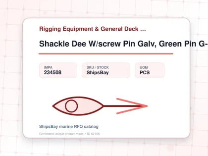 Shackle Dee W/screw Pin Galv, Green Pin G-4151 19mm 4.75ton - Rigging Equipment & General Deck Items - Additional Items - IMPA 234508 - UOM PCS
